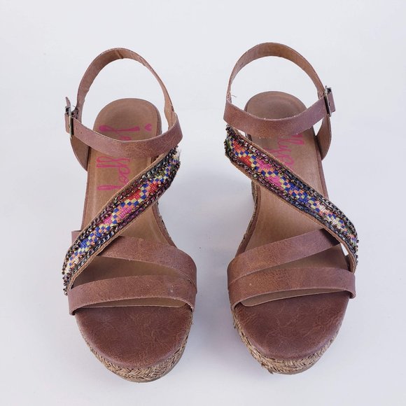 JellyPop Beaded Wicker Wedge Size 8 - Picture 2 of 14